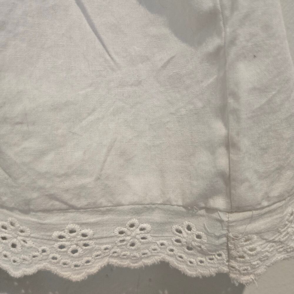 NWT River Island UK White Cotton Ruffle Eyelet Button-Up Mini Dress UK 14 US 10 - Picture 7 of 11
